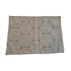 Crate & Barrel Silver Genevieve Placemats Modern Design Medallion Pattern